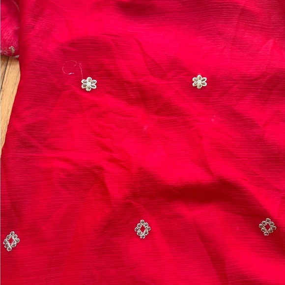 Elegant Red Embroidered Dress - Picture 6 of 14